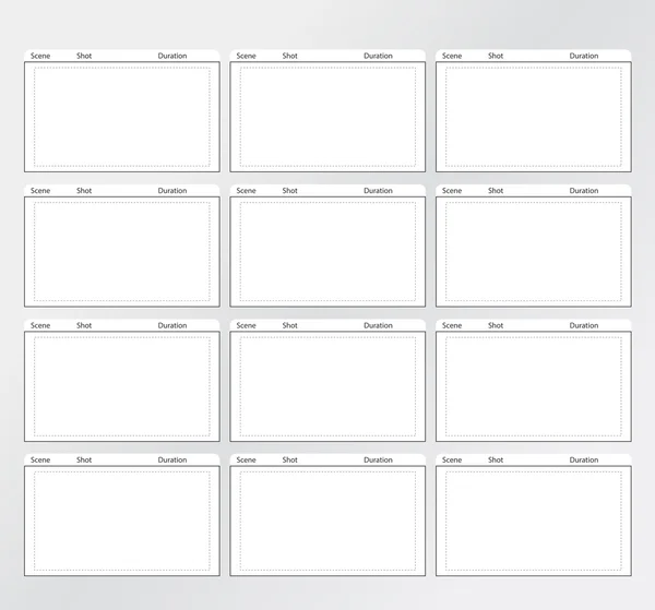 Plantilla de Storyboard vertical x12 — Vector de stock