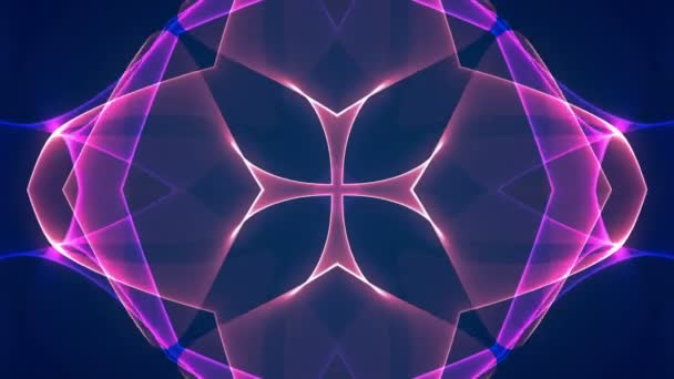 Caleidoscopio gráfico mixto azul y púrpura — Vídeo de stock