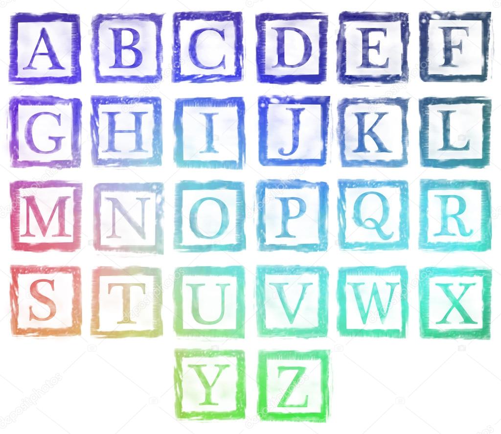 alphabet metal stamp letters colorful