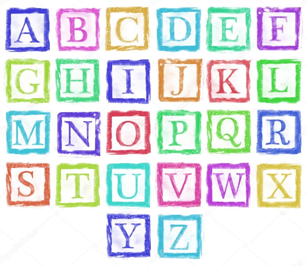 Alphabet metal stamp letters single color Stock Illustration by