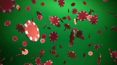 red casino chips green background clipart