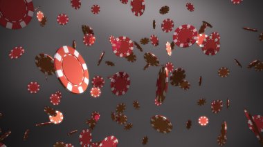 Kırmızı casino chips gri arka plan