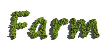 Ağaçlar tarafından oluşturulan metin çiftlik