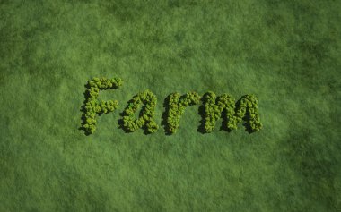 Ağaçlar tarafından oluşturulan metin çiftlik