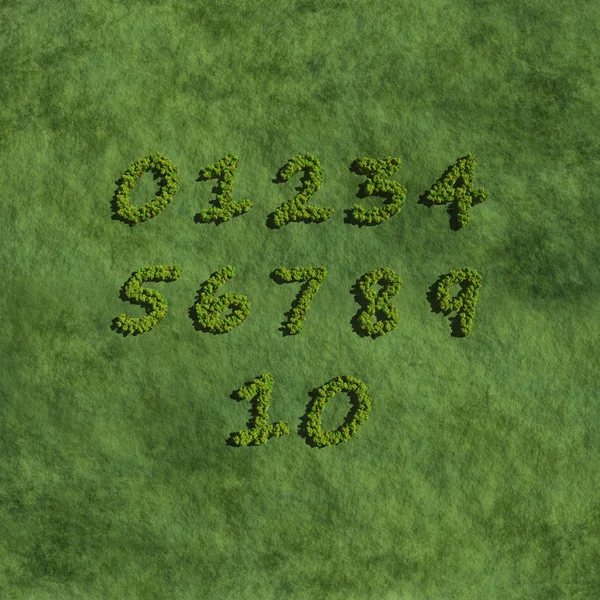Numbers created by trees — Stock Photo, Image