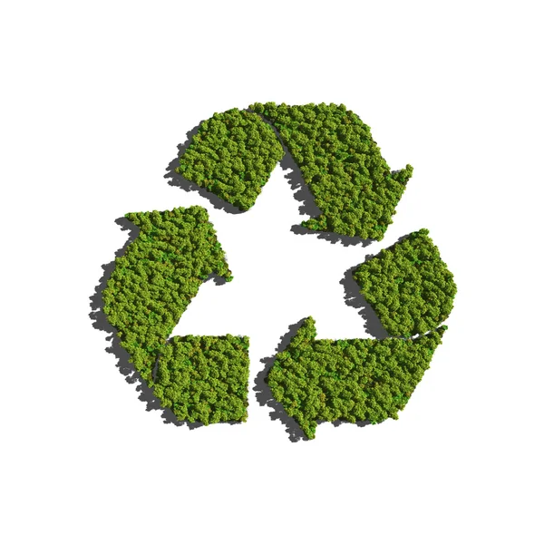 Recycle icon created by trees — Stock Photo, Image