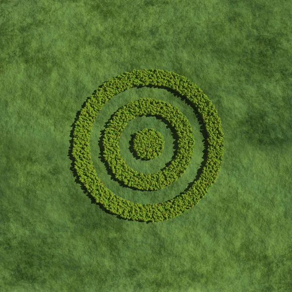 Target created by tree with grass — Stock Photo, Image