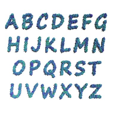 Alfabe oluşturmak tarafından mavi çiçekler