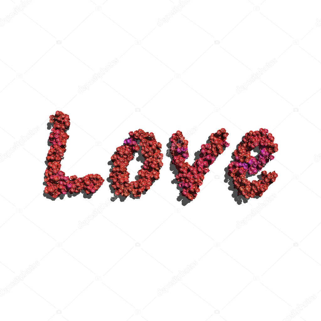 Love created by red color flowers