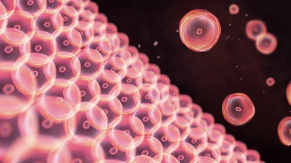 Розовые клетки кожи движутся к стене — стоковое фото
