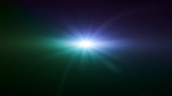 Space star flare blue and green color lens flare — Stock Photo, Image