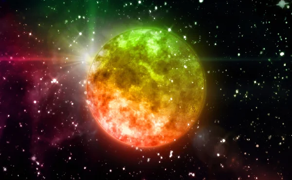 Cor planeta laranja no espaço — Fotografia de Stock