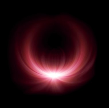 red half ring lens flare glow