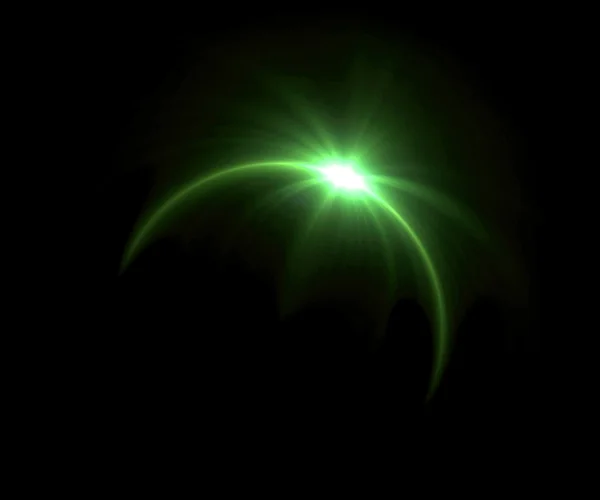 Έκλειψη ηλίου πράσινο δαχτυλίδι φωτοβολίδα — Φωτογραφία Αρχείου