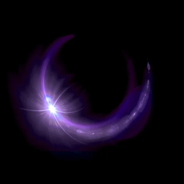 Brillamento stella mezzo anello viola — Foto Stock