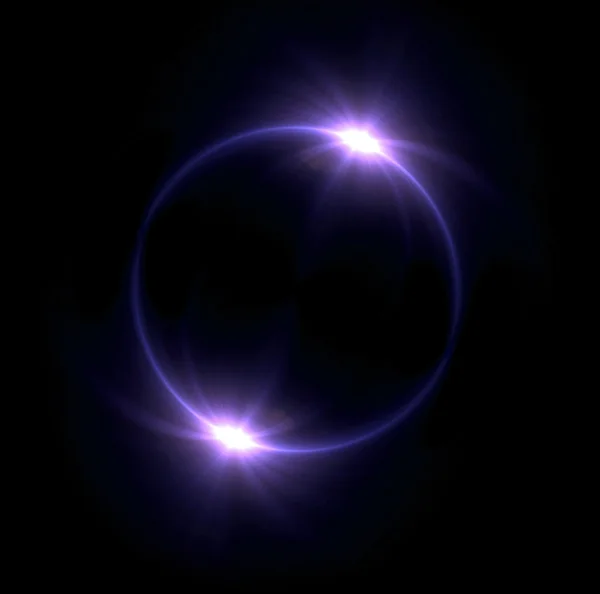 Purple Solar eclipse in space concept with ring flare — Stockfoto