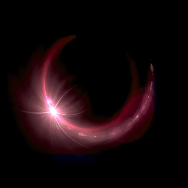 Red half ring star flare — Zdjęcie stockowe