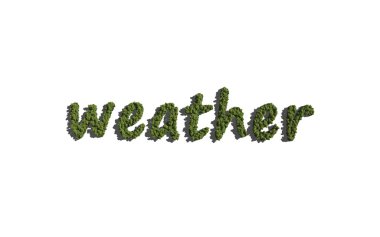 weather text tree with white background