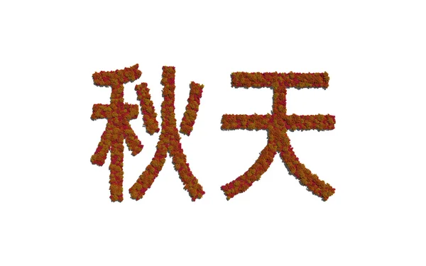 Herbst chinesischer Text mit weißem Hintergrund — Stockfoto