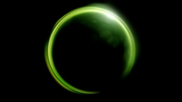 Yeşil Lens halkası kesişen daire şekli Hd fişekleri — Stok video