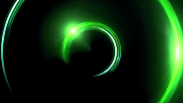 Green half ring double flares HD — Stock Video