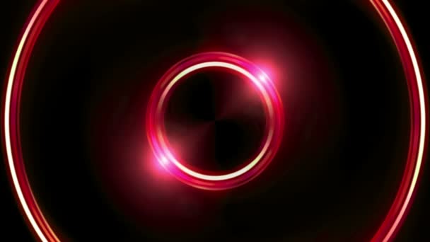 Röd lins ringen överstrålningar dubbel cirkel Hd — Stockvideo