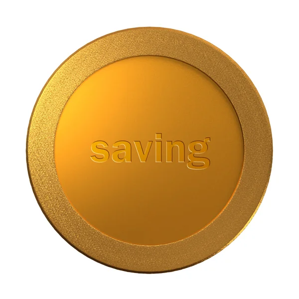 Gold saving medal — Stock Photo, Image