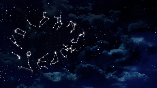 Horoskop natt vit — Stockfoto