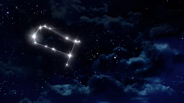 3 gemini Horoskop Nacht weiß — Stockfoto