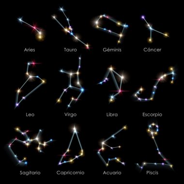 12 Horoscopes Spanish clipart