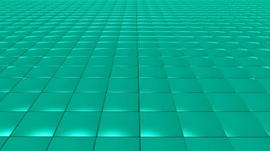 3D soyut yeşil desen kare açık
