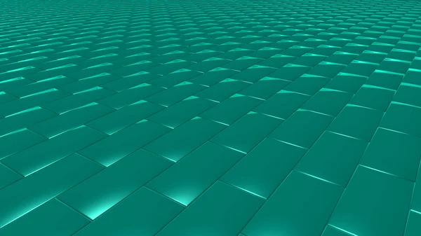 3D abstrakte grüne Muster Ziegel — Stockfoto