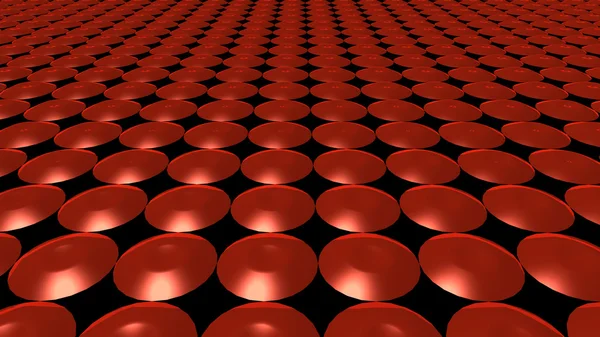 Pola lingkaran merah abstrak 3D depan — Stok Foto
