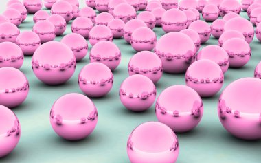 3D topu pembe metal yansıma