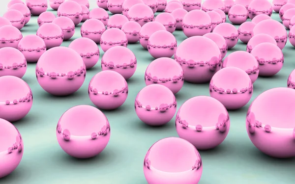 3 d ボール ピンク金属反射 — ストック写真