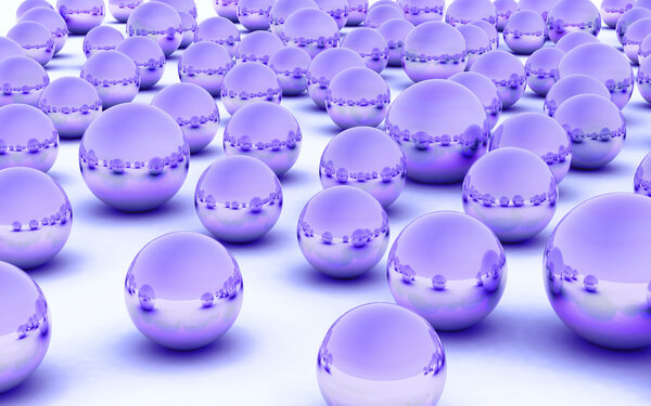 3D ball purple metal glass