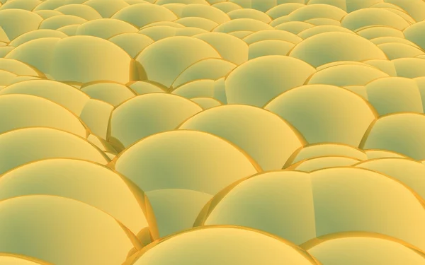 3D Spheres crossover gold — Stock Photo, Image