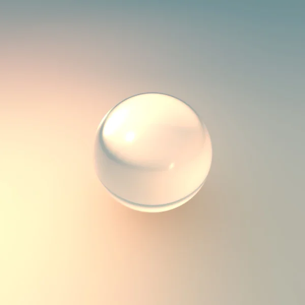 Bola branca de vidro — Fotografia de Stock