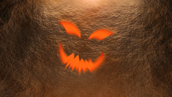 Halloween pumpkin face wall — Stock Photo, Image