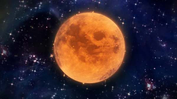 Pumpkin moon in the space — Stock Photo, Image