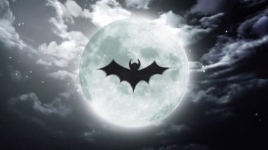 yarasa büyük Halloween ay karanlık gökyüzü