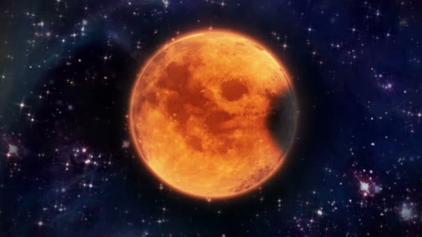 Calabaza Luna del eclipse lunar total — Vídeo de stock