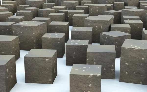 3D materiál hmotnost cubeby rock — Stock fotografie