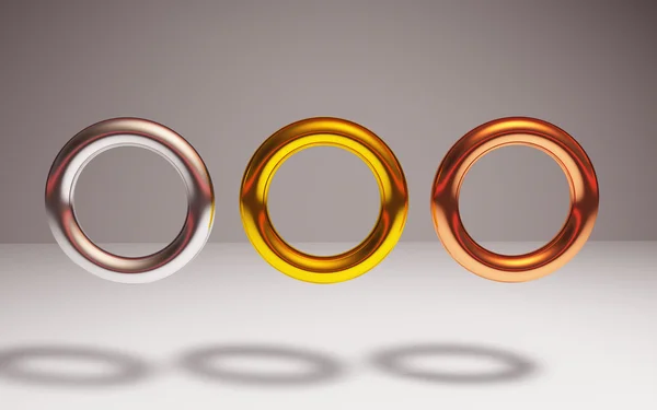 Ring of gold silver bronze — Stock Photo, Image