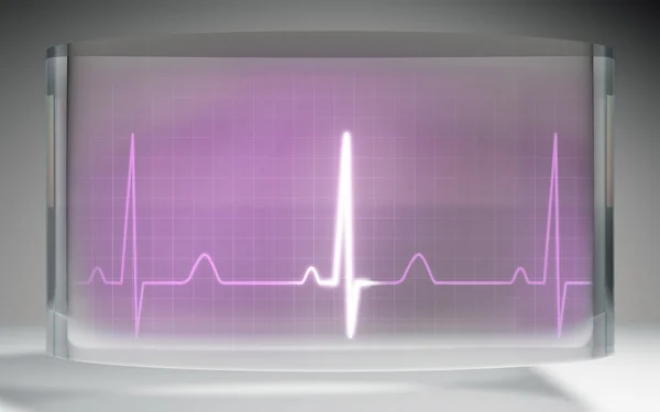 Pantalla de cristal líquido médico futurista EKG rosa — Foto de Stock