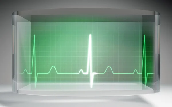 Futuristic EKG medical liquid crystal display — Stock Photo, Image