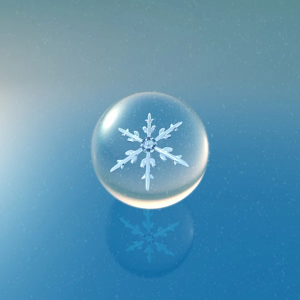 Bola de cristal flocos de neve de Natal — Fotografia de Stock