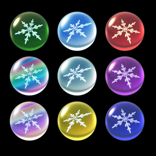 Crystal ball Christmas set — Stock Photo, Image