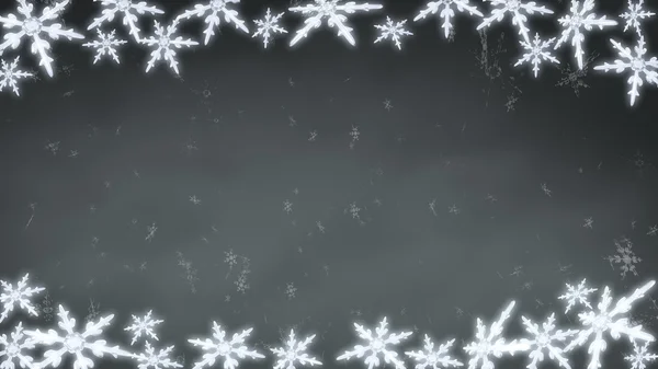 Planche de flocons de neige fond gris — Photo
