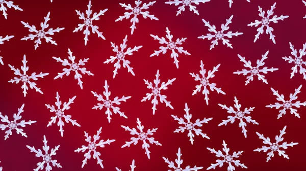Fiocchi di neve sfondo rotazione rosso — Foto Stock